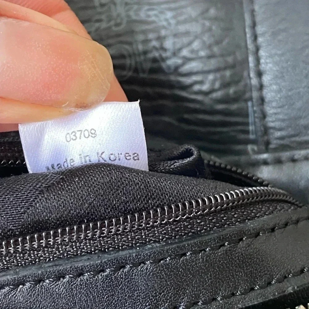MCM Black Visetos Boston  Bag